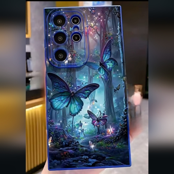 Blue Butterfly Forest Phone Case - Picture 1 of 5